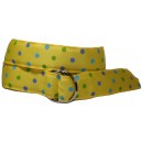 Ladies D-Ring Belt - Yellow with Blue Dots