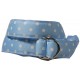 Ladies D-Ring Belt - Azure with White Dots