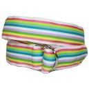 Ladies D-Ring Belt - Multi color Stripes II