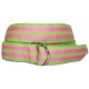 Ladies D-Ring Belt - Green & Pink Stripes